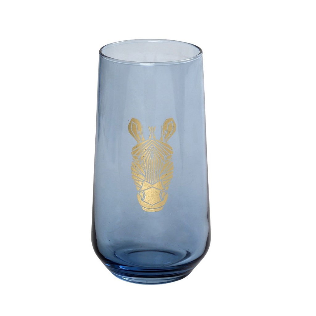 Dis. Jungle Zebra Μπλε Ποτηρι Νερου 470Ml 7,8X14,8Ek 6τμχ