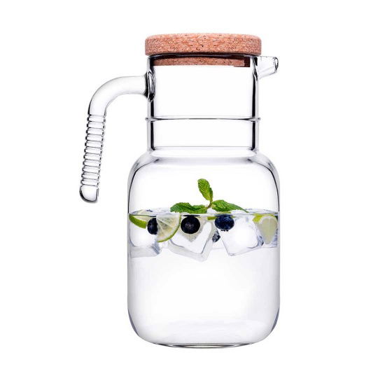 Hoop Jug 1500Ml W/Cork Lid H:22,4 D:16Cm P/144 Gb1.Ob6