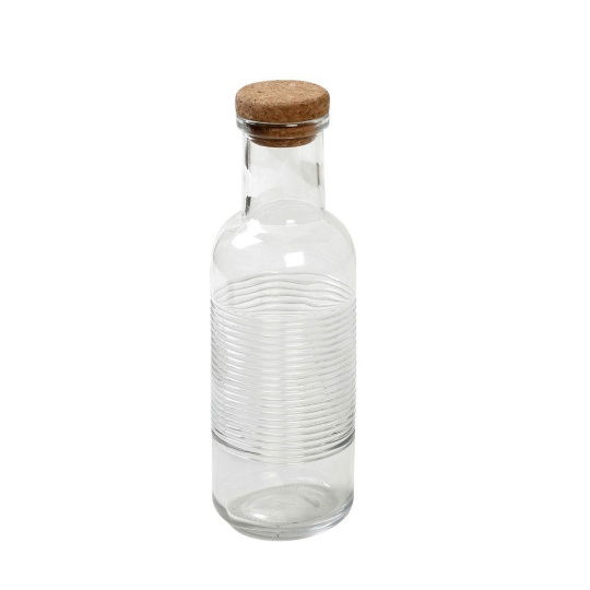 Μπουκαλι Γυαλ. Διαφανεσ Με Καπακι Φελλο 1000Ml 27,8Εκ