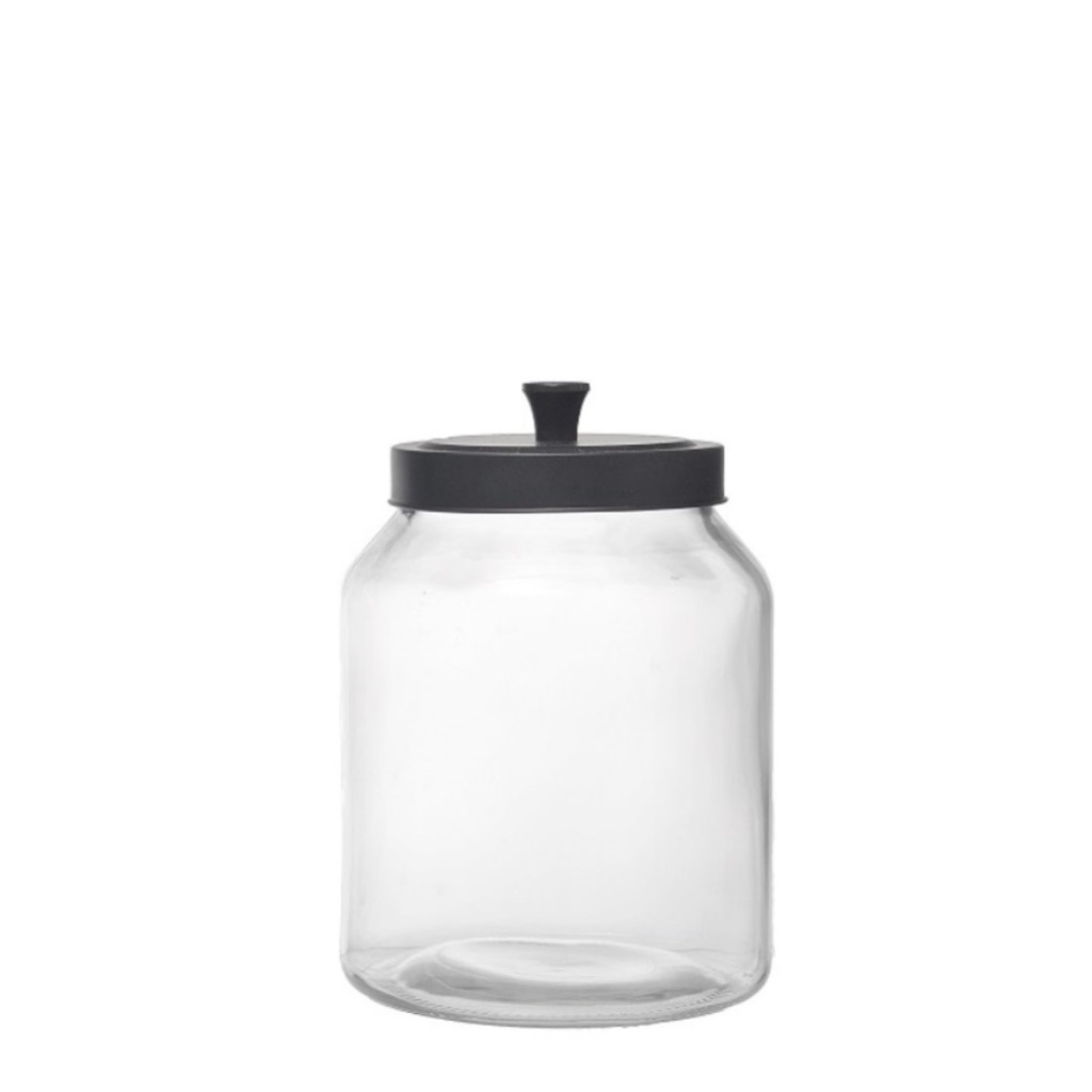 Γυαλινο Δοχειο Με Μεταλλικο Καπακι L 3.5Lt 14,5Χ14,5Χ23Εκ 6τμχ