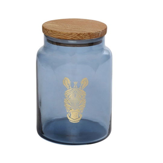Jungle Zebra Μπλε Δοχειο Με Καπακι 890Ml 10X14,5Ek...