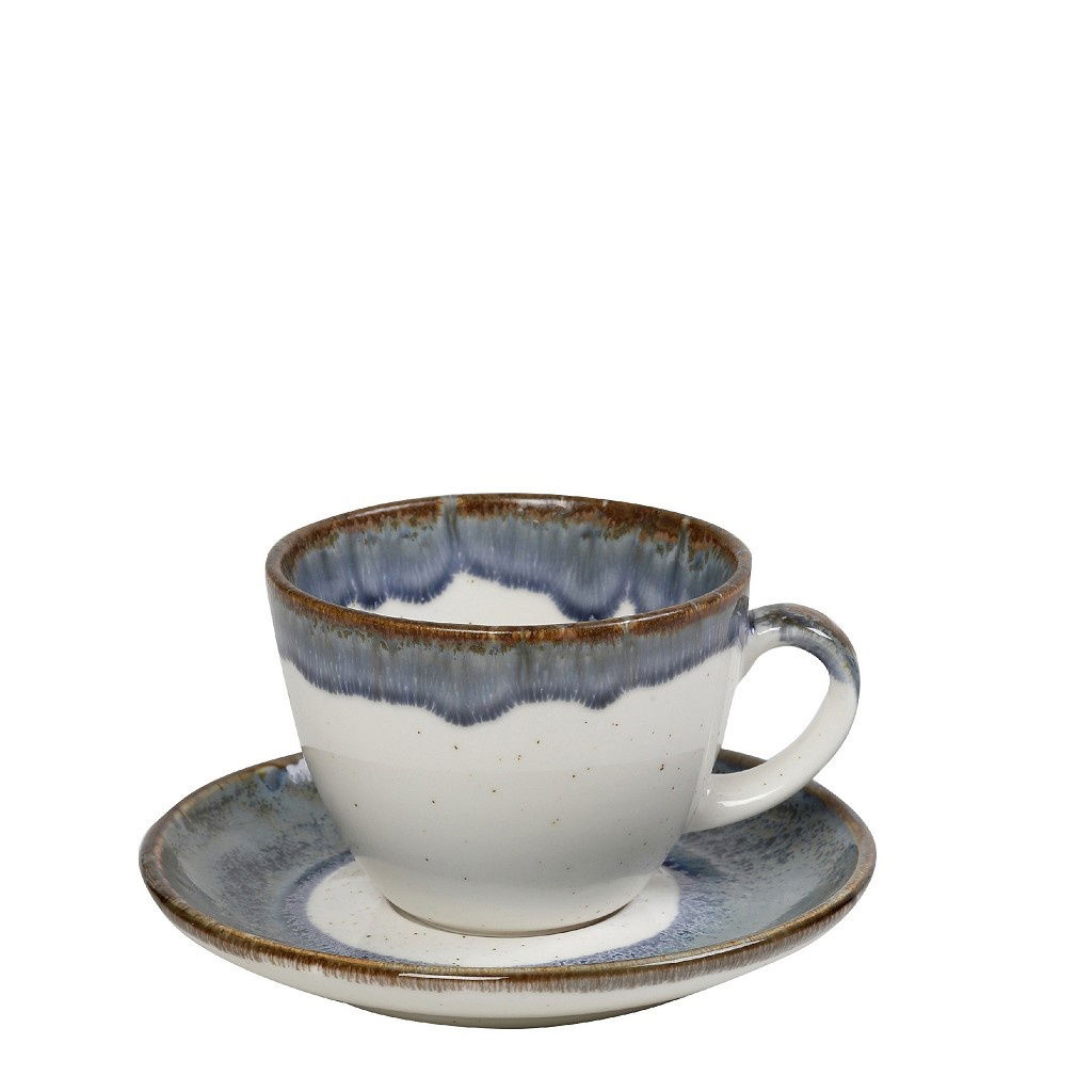 React. Blue Essentials Φλιτζανι & Πιατακι Καπουτσινο 220Ml 14X7.5Ek 6τμχ