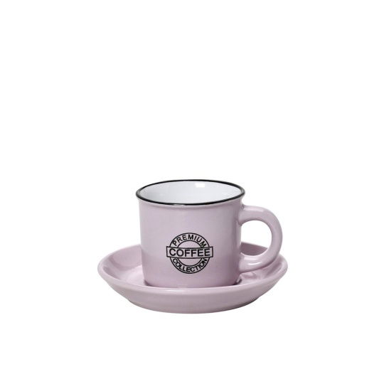 Dis. Coffee Φλιτζ.&Πιατ. Espresso  Ροζ 90Ml 11X6.3Ek 12τμχ