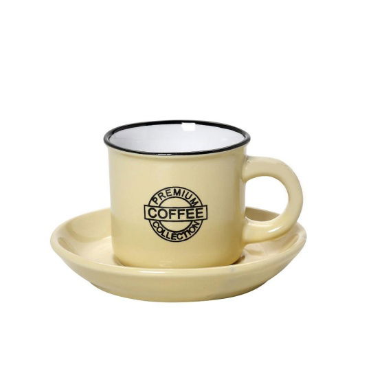 Dis. Coffee Φλιτζ.&Πιατ. Cappuccino  Κιτρ. 300Ml14X9Ek 6τμχ