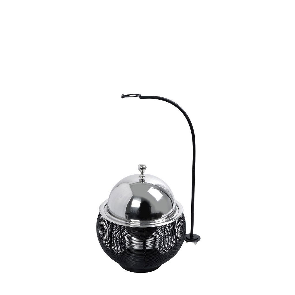 Chaffing Dish Με Βαση Στηρ. Καπ. Και Διπλο Δοχειο Ss/Αλουμ/Σιδηρ. Μαυρο 1500Ml Gel Wax 25Χ25Χ30-49Εκ