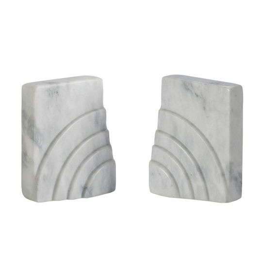 Andrea House - White Marble Bookends