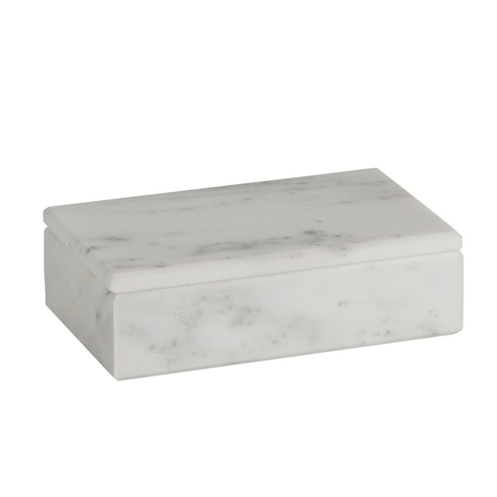Andrea House - Μαρμάρινο Κουτί Με Καπάκι White 20x12cm