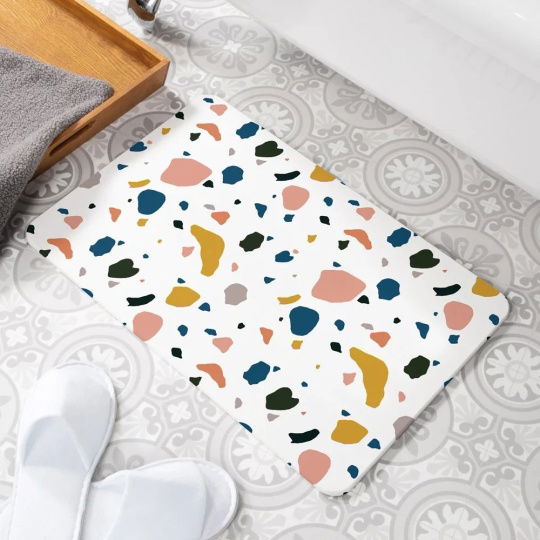 Artsy Mats - Αντιολισθητικό Πατάκι Μπάνιου Terrazzo White Stone 39x60cm