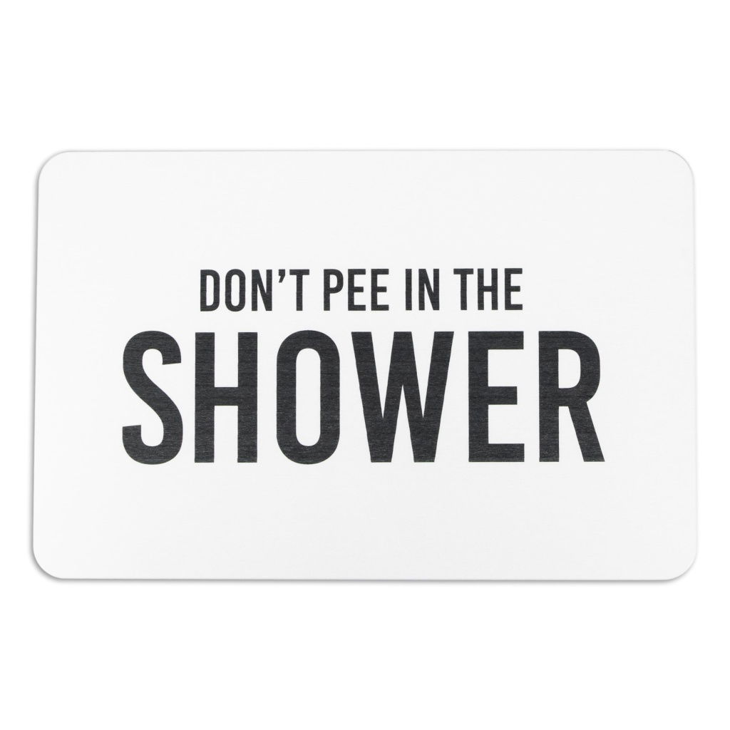 Artsy Mats - Αντιολισθητικό Πατάκι Μπάνιου Don't Pee In The Shower White Stone 39x60cm