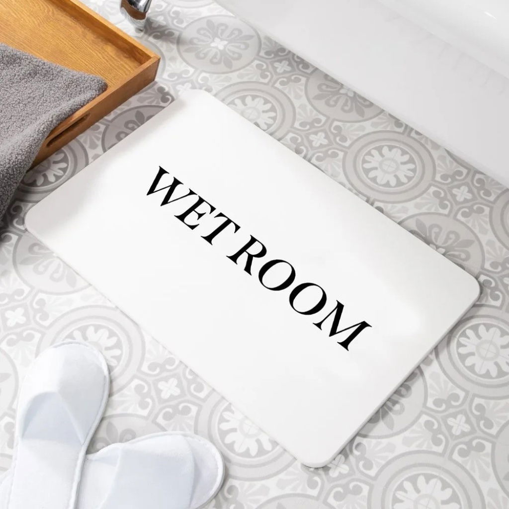 Artsy Mats - Αντιολισθητικό Πατάκι Μπάνιου Wet Room White Stone 39x60cm