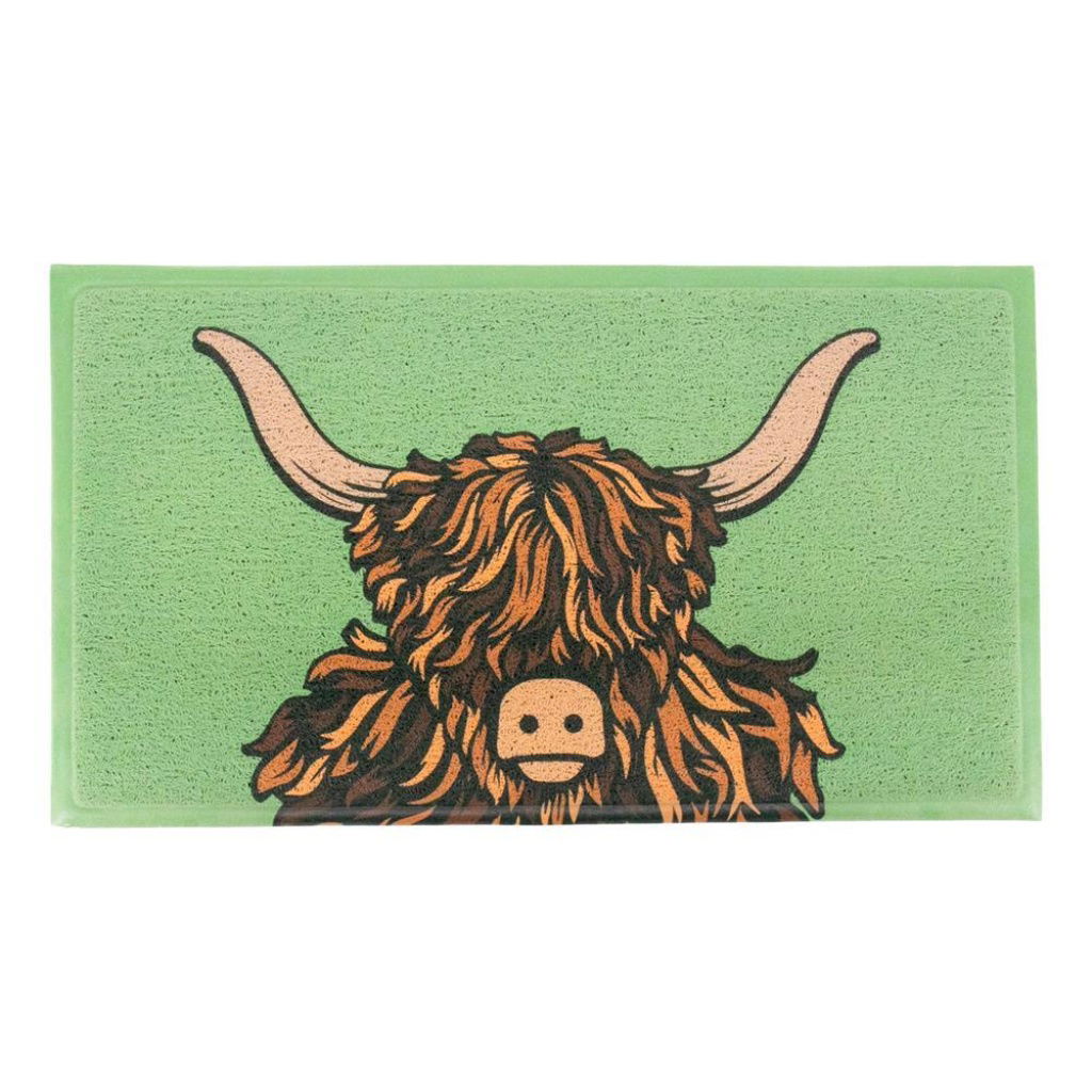 Artsy Mats - Χαλάκι Εισόδου Green Highland Cow 70x40cm