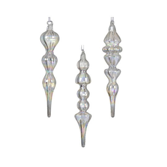 Set 3 Χριστουγεννιάτικα Κρεμαστά Στολίδια Ιριδίζον 18cm