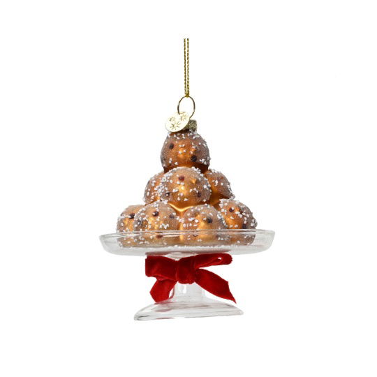Χριστουγεννιάτικο Στολίδι Γυάλινο Cake Stand 8x8x10cm
