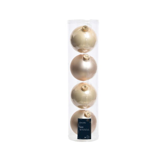 Set 4 Γυάλινες Χριστουγεννιάτικες Μπάλες Pearl Γυαλιστερές & Matt 10cm