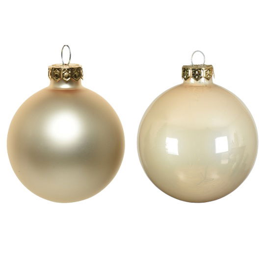 Set 4 Γυάλινες Χριστουγεννιάτικες Μπάλες Pearl Γυαλιστερές & Matt 10cm