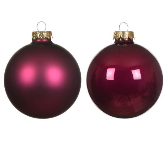Set 4 Γυάλινες Χριστουγεννιάτικες Μπάλες Pomegranate Γυαλιστερές & Matt 10cm