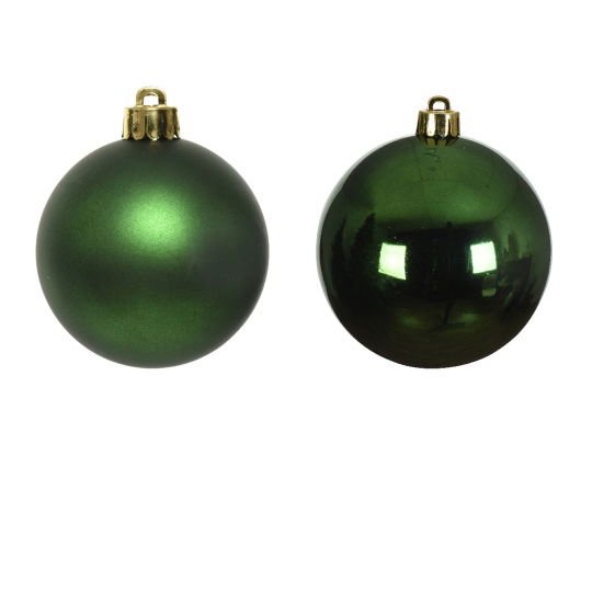 Set 6 Γυάλινες Χριστουγεννιάτικες Μπάλες Pine Green Γυαλιστερές & Matt 8cm