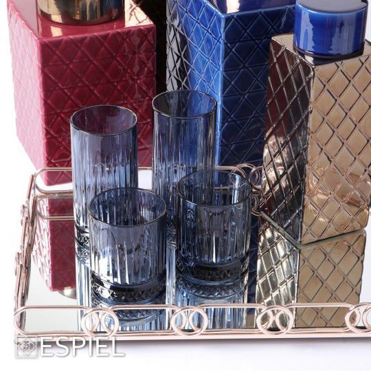 Dis. Elysia Blue Whisky 355Cc H:9.8Cm D:8.4Cm P/960 Gb4.Ob24 4τμχ