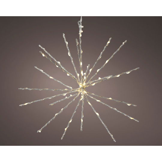 Κρεμαστός Διακοσμητικός Αχινός Ασημί 70Led Outdoor D.30cm