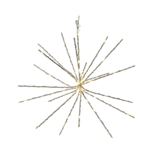 Κρεμαστός Διακοσμητικός Αχινός Ασημί 70Led Outdoor D.30cm