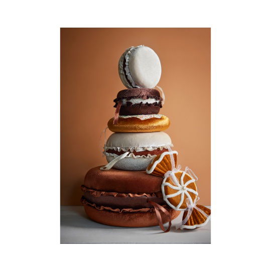 Set 3 Macaron Velvet Κρεμαστά Διακοσμητικά Medium 10x5cm