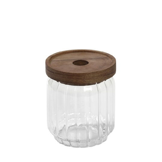 Γυαλινο Δοχειο Με Ξυλ. Καπακι Ακακιασ 500Ml 9X10Ek 6τμχ