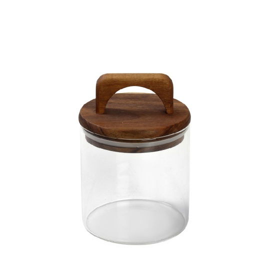 Γυαλινο Δοχειο Με Καπακι Bamboo 550Ml 10X14,5Ek