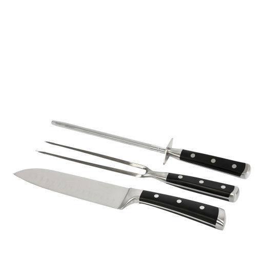 Μαχαιρι Shantoku-Πιρουνα-Ακονιστηρι Steak Abs-Ss Set3 18Cm