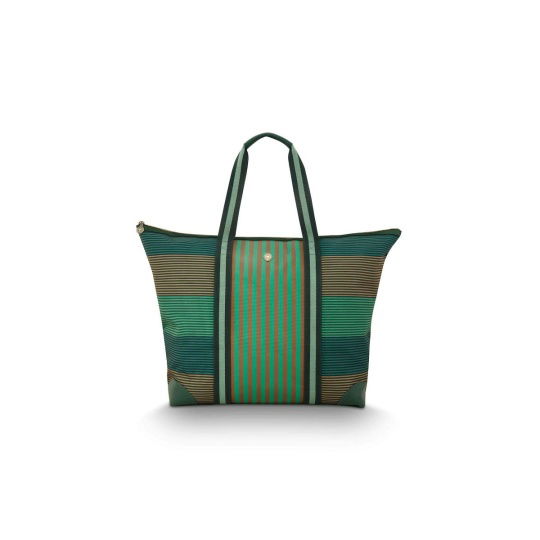 Τσάντα Tilda Tote Bag Large Stripe Green 66x20x44cm