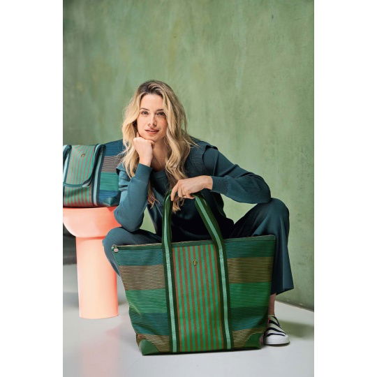 Τσάντα Tilda Tote Bag Large Stripe Green 66x20x44cm