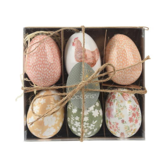 Set6 Διακοσμητικά Αβγά Chicken 5x7.5cm