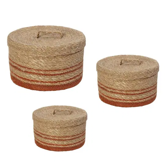 Δοχειο Στρογγ.με Καπακι Seagrass Σετ/3 32Χ17/26Χ16/20Χ14Εκ