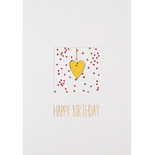 Raeder - Ευχετήρια Κάρτα Happy Birthday Yellow Heart