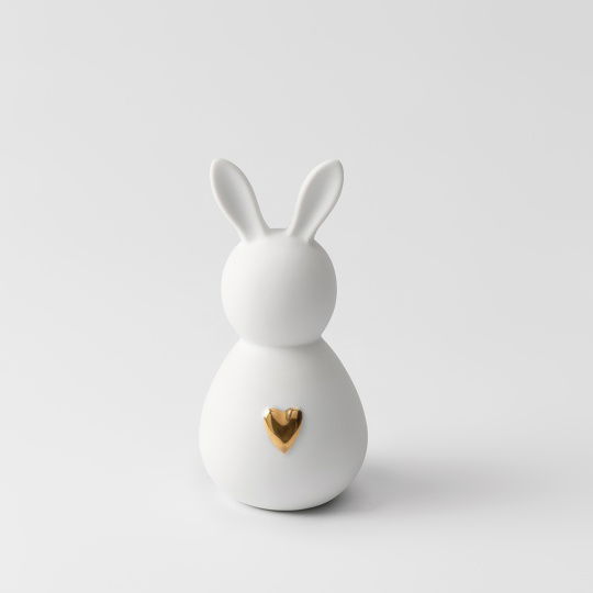 Raeder - Πορσελάνινο Διακοσμητικό Κουνελάκι Bunny Man Golden Heart Small