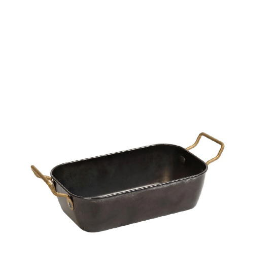 Snow Black Μπωλ Σερβιρισματοσ Ορθ. Με 2 Λαβεσ Ss18/10 16(22 Incl. Handles)X10X4,5Cm 2τμχ