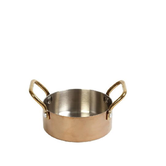 Shiny Copper Κατσαρολακι Με 2 Λαβεσ 3-Ply Ss18/10-Ss18/0 300Ml D: 10 H: 5Cm 2τμχ