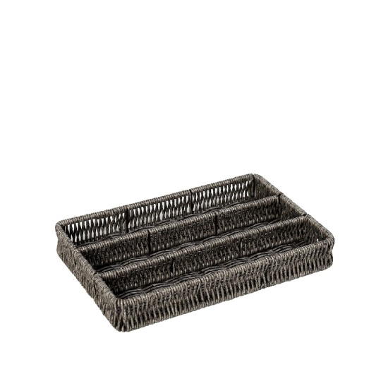 Δισκοσ Με Διαχωριστικα Synth. Rattan Γκρι 28Χ19Χ4Εκ 3τμχ