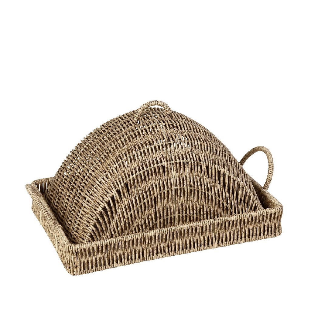 Δισκοσ Ορθ. Με Καπ. Synth. Rattan Μπεζ 34Χ24Χ18Εκ