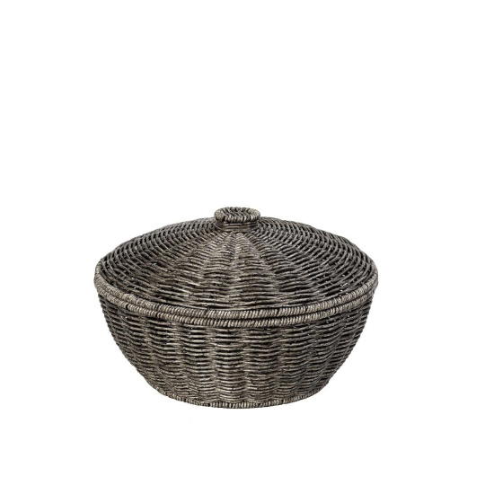 Καλαθι Στρογγ. Με Καπ. Synth. Rattan Γκρι 23Χ23Χ15Εκ 2τμχ