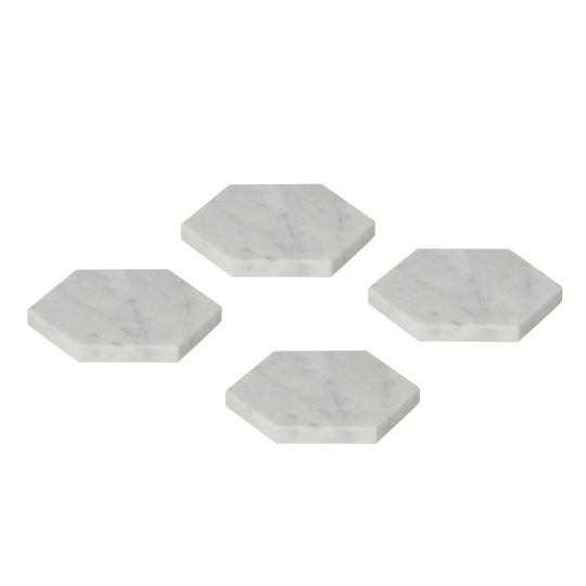 Andrea House - Σετ 4 Μαρμάρινα Σουβέρ Hexagon Ø10cm