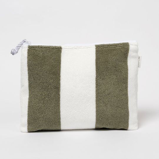 Τσαντάκι Παραλίας The Vacay Olive Stripe 34x5.5x26cm