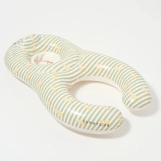 Σωσίβιο Διπλό Για Μωρό & Ενήλικα Duck Sage Stripe 110x70x15cm