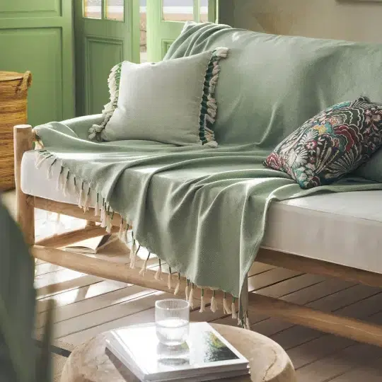 Ριχτάρι Διακοσμητικό 180x180cm Kianga Bean Green