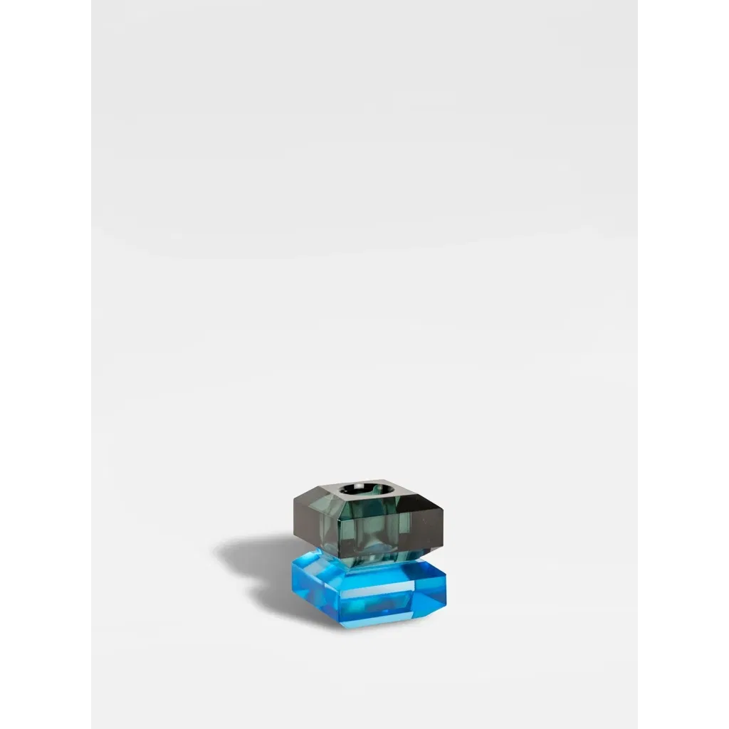 Κηροπήγιο Κρυστάλλινο Ruby Green Blue 5x5.5x6cm
