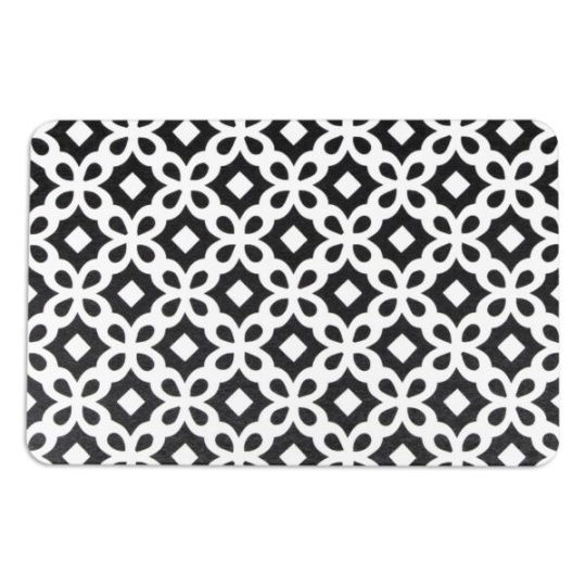 Artsy Mats - Αντιολισθητικό Πατάκι Μπάνιου Black Pattern White Stone 39x60cm