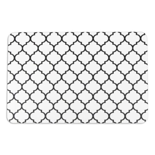 Artsy Mats - Αντιολισθητικό Πατάκι Μπάνιου BlackTrellis White Stone 39x60cm