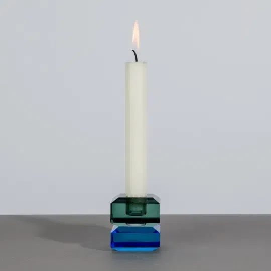 Κηροπήγιο Κρυστάλλινο Ruby Green Blue 5x5.5x6cm