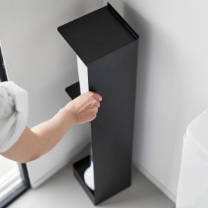 1490-TOWER-Slim-Toilet-Paper-Stocker-with-Casters-BK-04