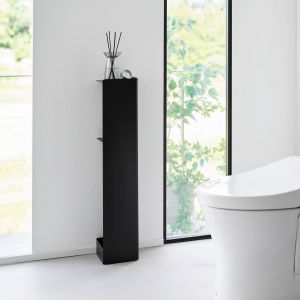 1490-TOWER-Slim-Toilet-Paper-Stocker-with-Casters-BK-11