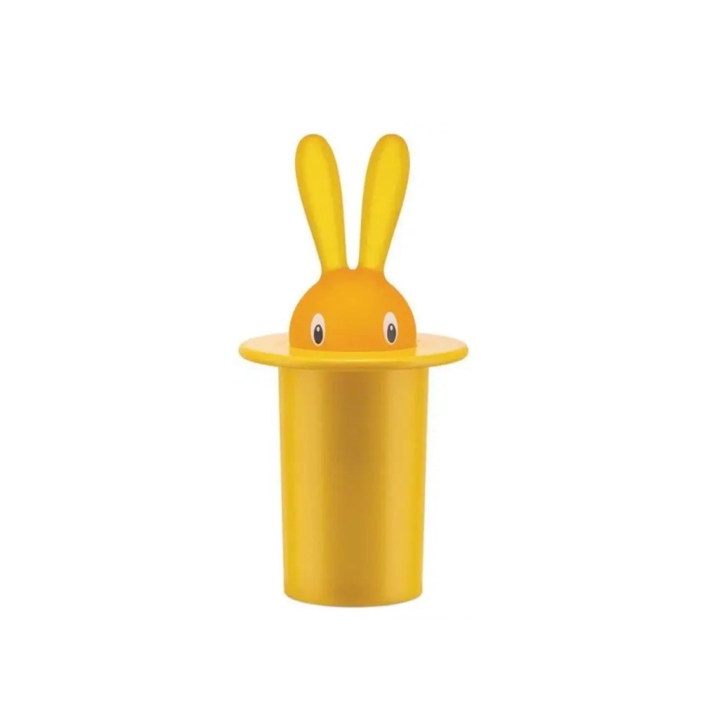 Alessi Θήκη για Οδοντογλυφίδες Κίτρινη 14cm σειρά Magic Bunny